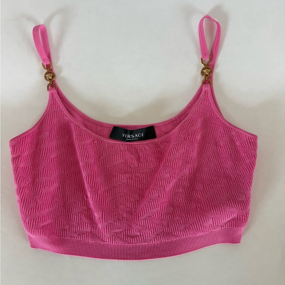 Versace La Greca Medusa '95 Knitted Crop Top